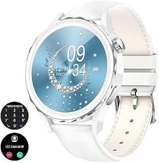 LIGE Smartwatch Damen,1.32" HD Armbanduhr Damen mit Telefonfunktion Herzfrequenz Schlafmonitor Musikkontrolle,100+Sportmodi Wasserdicht Schrittzähler Damen Smartwatch für Android iOS Weiß