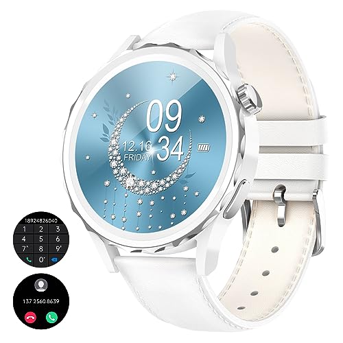 LIGE Smartwatch Damen,1.32" HD Armbanduhr Damen mit Telefonfunktion Herzfrequenz Schlafmonitor Musikkontrolle,100+Sportmodi Wasserdicht Schrittzähler Damen Smartwatch für Android iOS Weiß