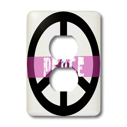 Rosa Signo de la Paz tapa para 2 enchufes interruptor pared decorativo 3