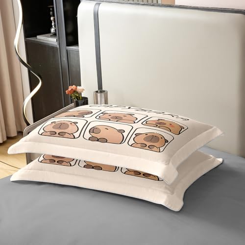 Sets de Housses de Couettes Capybara Coton 220x240 Couvre Lit Rustique - 5