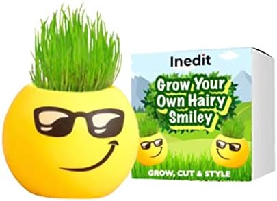 Grow Your Own Kits - Grow Your Own Hairy Smiley - Perfect Cute and Funny Gift for Men Women Kids - Fresh Grass Plant for Home and Garden Decoration