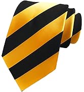 MENDENG New Classic Striped White Black Streak 100% Silk Men'S Tie Necktie Ties