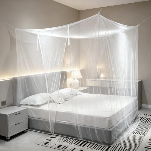 Zsxrblum 4 Corners Mosquito Net Mosquiteros Cameros para Cuba Bed Canopies Bedding Drapes for Home Decor Outdoor Travel Screen Tent with 1 Opening L79 X W79 X H79 Inch