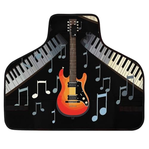 Delantal de trabajo unisex con diseño Guitar Piano y 8 bolsillos miniatura 1