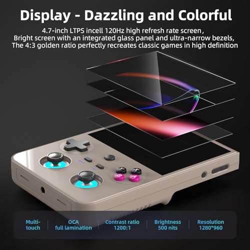 Image of Anbernic RG477V Retro Handheld Game Console , 4.7 Inch Touch Screen Android 14 System Support WiFi 6E Bluetooth 5.3 Dimensity 8300 Processor 8+128GB(Gray)