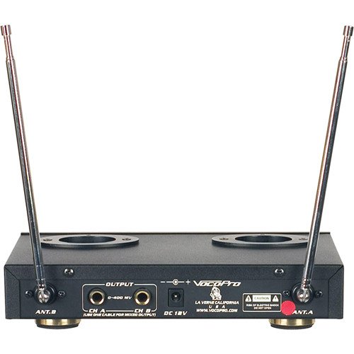 Vocopro Vhf-3300-2 Channel Vhf Rechargeable Wireless Microphone System With (2) Whf-158 Foam Windscreen And Aa Lr6 Alkaline Battery (4-Pack) #TOP2