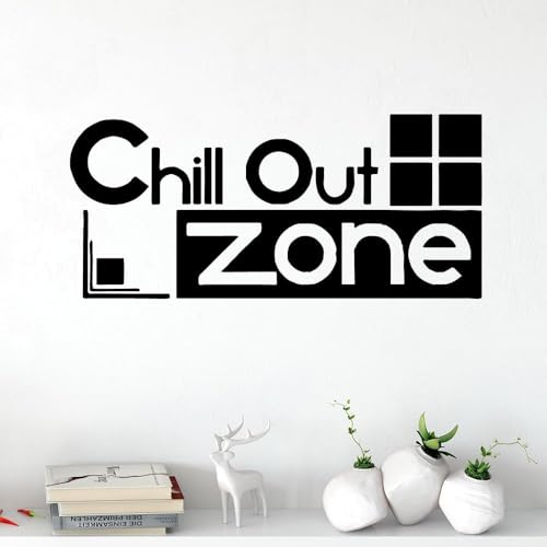 Calcomanías de pared de PVC con frase «Beauty Chill Out» para decoración del hogar, sala de estar, dormitorio, 126 x 57 cm