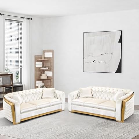 Nolohoo Velvet Chesterfield Sofa Set Cover
