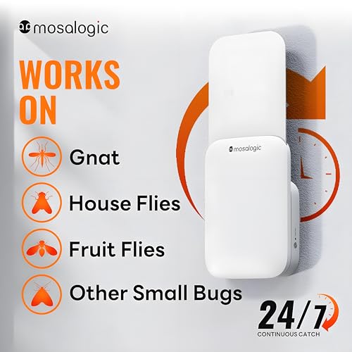 image for Mosalogic Fruit Fly Traps for Indoors Gnat Trap for House Use-600 Sqft