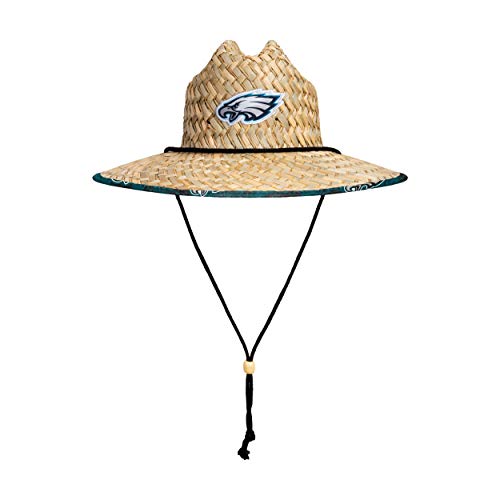 Image of NFL Team Logo Americana Floral Lifeguard Beach Straw Sun Hat