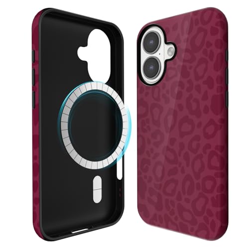 Coque léopard iPhone 16 Plus Svanove magnétique pour un style girly chic en soirée