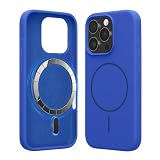 kwmobile Custodia Magnetica per Apple iPhone 16 Pro - Cover Compatibile con MagSafe - Cover Morbida in Silicone con Magnete - blu baltico