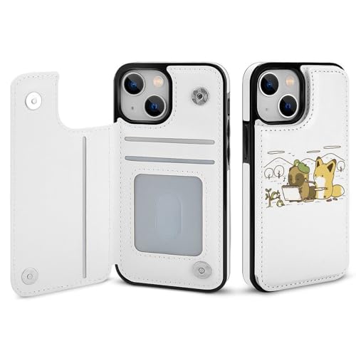 iPhone17 Pro Max用ケース 手帳型 タヌキとキツネ 【全機種対応】 アイフォン17 Pro Max用ケース スマホケース 財布型 PUレザー おしゃれ 背面カード収納 スタンド機能 携帯カバー 耐衝撃