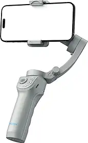 Estabilizador de Celular com 3 Eixos, Prata, 163x119x50mm, com Tripé, Bateria 3600mAh, Rastreamento Inteligente, para Smartphones até 90mm