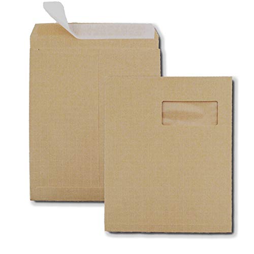GPV - Boite de 250 Sac à soufflet - Format C4 (229x324x30 mm), fenêtre de 100x50 mm, qualité papier kraft : 120 g/m2 - Certifié PEFC