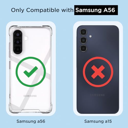 Image of Outlouders Back Cover for Samsung Galaxy A56 5G Clear Transparent PC + TPU Bumper Case with Raised Edges for Shockproof Protection(Transparent)