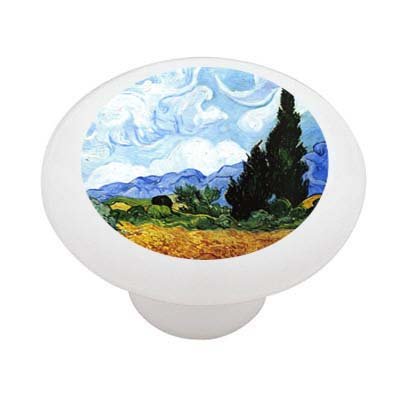 Gotham Decor Wheat Field with Cypress by Van Gogh Ceramic Drawer Knob