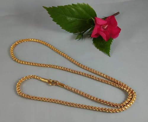 Image of CUTE GOLD 1 Gram Micro Gold Plated & Copper Traditional Designer Fashion Jewellery Chain for Women