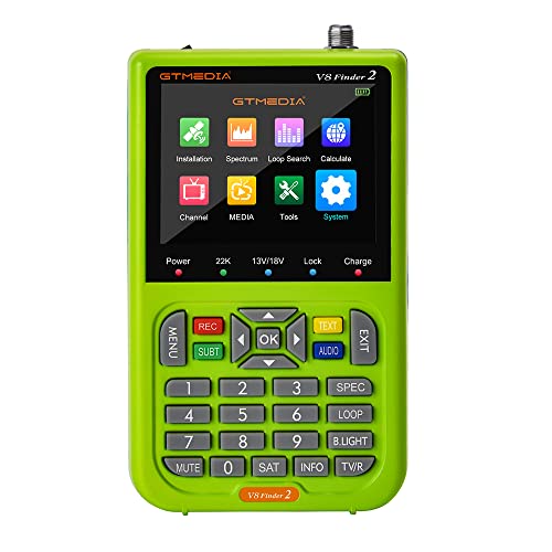 JUSHENG GTMEDIA V8 Finder 02 Digital Satellite DVB-S/S2/S2X MPEG-2/4 H.264(8 Bit) TV Signal Finder HD High 3.5" LCD Satellite Finder MPEG-2 MPEG-4 Freesat FTA LNB Signal Meter Satellite TV Receiver