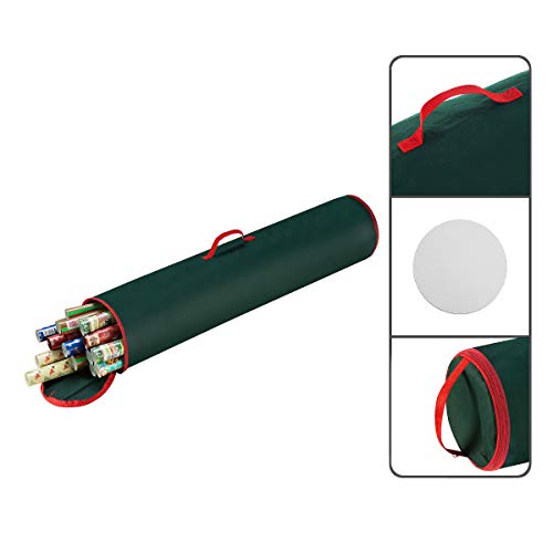 Elf Stor Gift Wrapping Paper Storage Organizer Container Bag, 9" Diameter X 40" Long, Can Fit Up To 25 Rolls, Green #TOP2