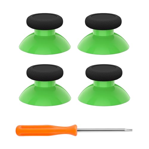 eXtremeRate Thumbsticks for Xbox Series X|S, 4PCS Replacement Joysticks Repair Kit for Xbox Wireless Controller, Custom Accessories Analog Stick for Xbox One S/X/Elite Controller - Green &amp; Black