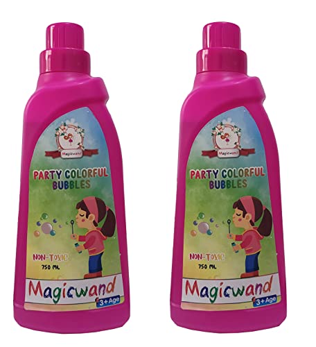 Image of MagicwandPlastic Bubble Gun Plastic Refill Liquid【Made in India】【Please Do Not Add Water,Use As Delivered】【3 Yrs & Up】【1.5 Litre Containers】【Multi-Colored】