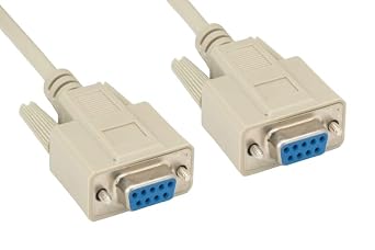 CompuCablePlus RS-232 Serial Cable Shielded, Molded, Beige DB9 to DB9, Female to Female, 10 Feet