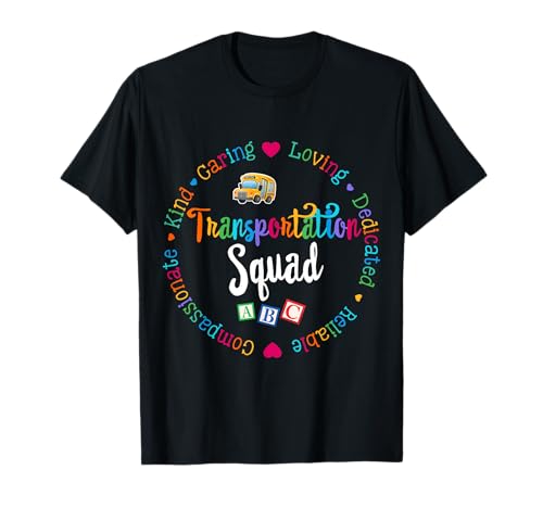 Transportation Squad Back to School Bus Driver Monitor Aide T-Shirt