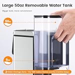 Single Serve Coffee Maker for K-Cup Pod and Grounds, Hot and Iced Coffee Maker with 5 Brew Sizes, 50oz Removable Reservoir, Fast Brewing One Cup Coffee Machine, Stainless Steel, Black
