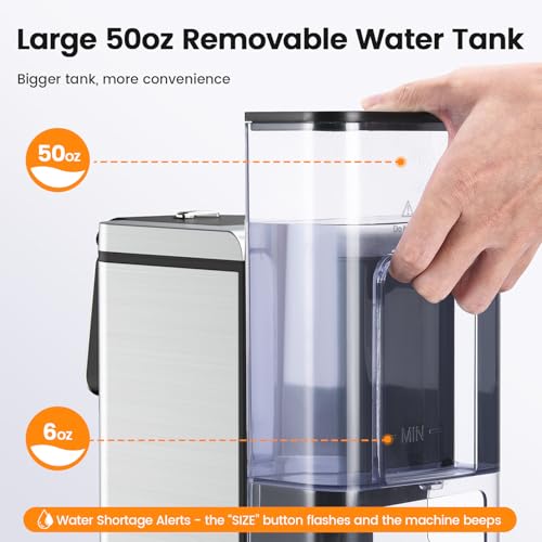 Image of Single Serve Coffee Maker for K-Cup Pod & Grounds, Hot and Iced Coffee Maker, 6 to 14oz Brew Sizes, 50oz Removable Reservoir, Strong Button Feature, Fit 6.5 inch Mugs, Stainless Steel, Black