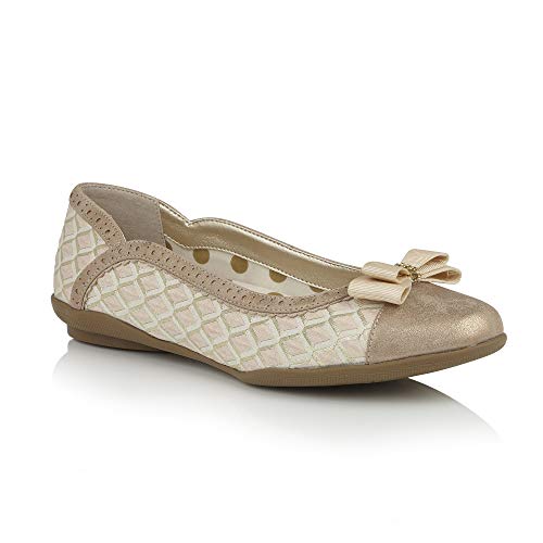 Chaussures plates slip on de qualité supérieure Lizzie Gold et Light Pink UK 5