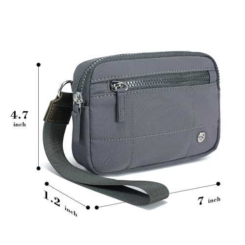 Image of Haytijoe Small Wristlet Wallets for Women Valentines Day Gifts RFID Blocking Travel Wallet Quilted Nylon Phone Purse