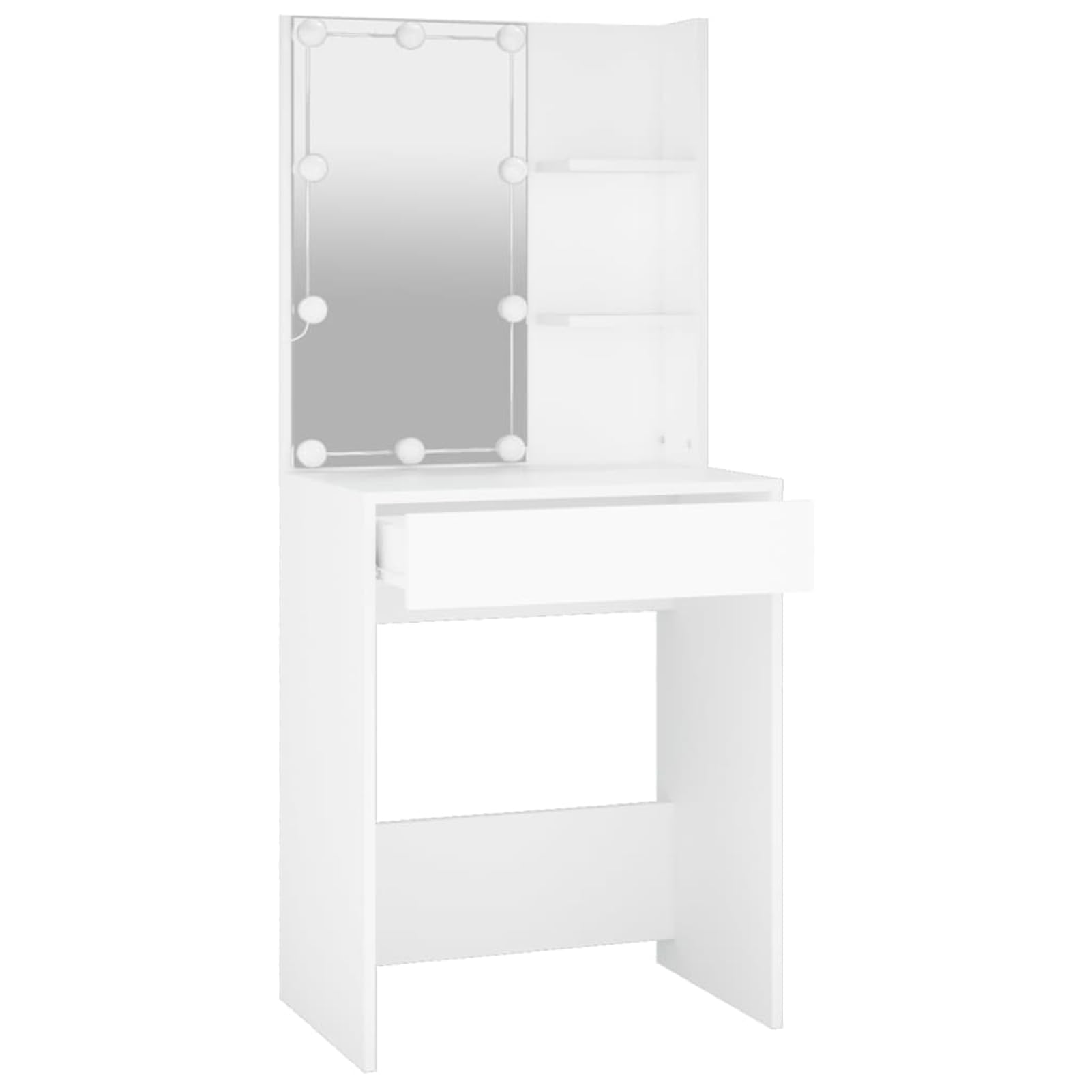 Gecheer Tavolo da toeletta a LED, bianco, 60 x 40 x 140 cm, unico, per gli appassionati di bellezza
