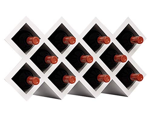 Casier à vin mural géométrique en MDF blanc pour optimiser l'espace - 2