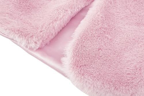 Image of Lilax Girls Cozy Faux Fur Long Sleeve Crew Neck Dress Coat
