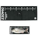 HAOBIN Angel Handtuch mit Maßband 65x25cm, Fischmessmatte mit Karabiner, Zusammenrollbares Fischmaßband zum Messen und Abtrocknen, Angel Zubehör leicht tragbar für Streetfishing Angler