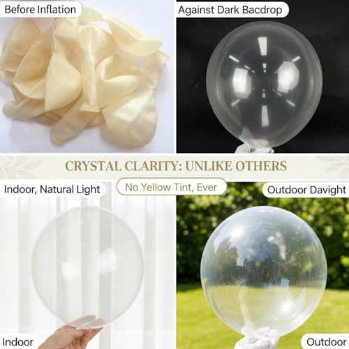 Image of Clear Balloons, 114pcs Transparent Balloons Garland Arch Kit, 18 12 10 5 inch Different Sizes Bubble Clear Balloon for Baby Bridal Shower Wedding Birthday Party Decorations