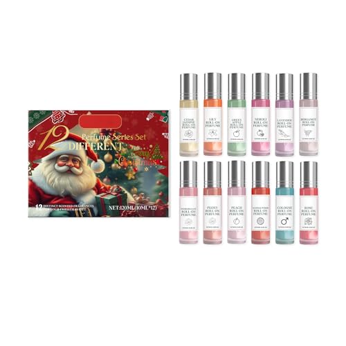 Christmas Perfume Gift Set, Perfume Advent Calendar 2025,12 Different Roll-On Fragrances, Holiday Advent Calendar Collection for Women, 12ml Each