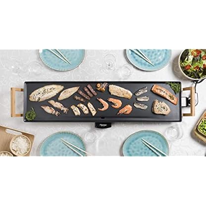 Bestron elektrischer Tischgrill, XXL Teppanyaki Grillplatte im Asia Design, Grillspaß für 8 Personen, extra große Grillfläche, 1.800 W, Farbe: Schwarz – Bild 7
