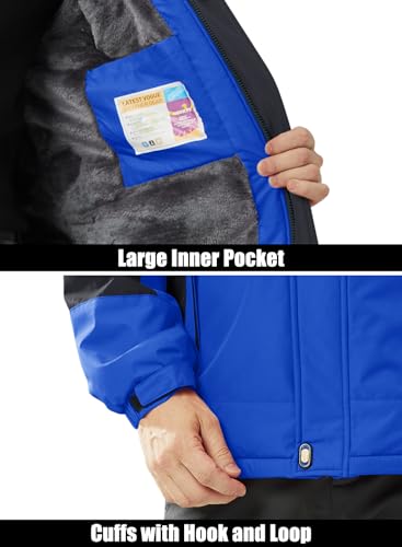 Image of MAGCOMSEN Men's Winter Ski Jacket Snow Water Resistant Jackets Warm Fleece Coats Snowboard Work Insulated Parka Raincoat