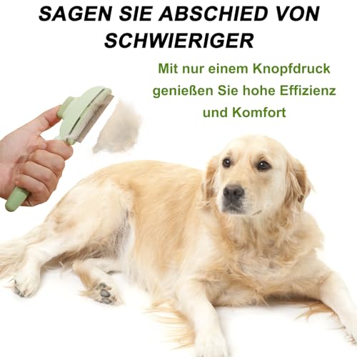 2Pcs Selbstreinigender Katzenkamm - Tiefenreinigung Flohkamm für Katzen, Schönheitspflege Haar Hundekamm, Haustier Fellblitzbürste, Entfernen von Schwimmenden Haaren und Öffnungsknoten Katzenbürste