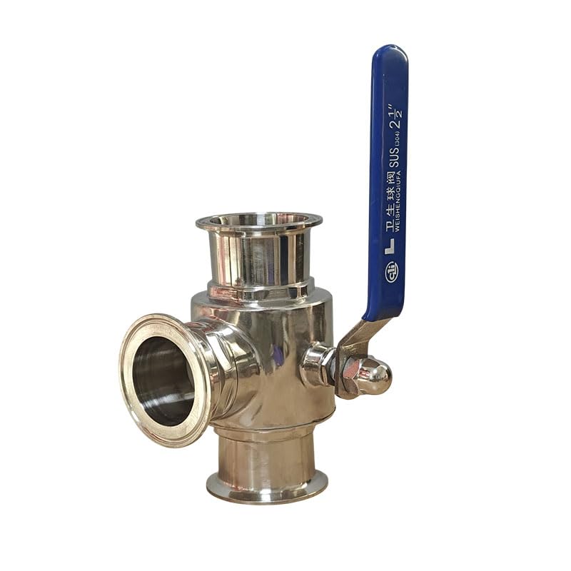 Valvola a sfera a tre vie tipo L da 25 mm, valvola a sfera direzionale a sgancio rapido manuale Tri Clamp in acciaio inossidabile