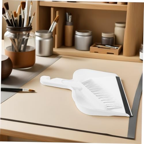 Garneck 2 Sätze Mini Tischbesen und Kehrschaufel Set Kompaktes für Schreibtisch und Arbeitsplatte Tragbare Kleine Kehrschaufel mit Besen für Büro und Zuhause Robust und Dekorativ – Bild 5