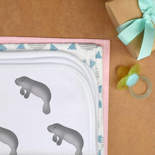 Azeeda 'Adorable Manatee' Baby Burp/Wash Cloth (BC00033630)3