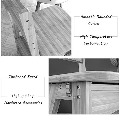 Escabeau pliant blanc en bambou 4 couches | Chaise d'escalier double usage
