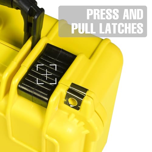 Image of Jack Boss 14x 11.5x 6.5 Inch Hard Case, Portable Weather Waterproof Protective Camera Case with Customizable Foam, Fit Use of Drones, Camera, Equipments, Yellow
