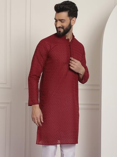 Image of SOJANYA Men's Silk Blend Regular Fit Casual (Since 1958 Woven Design Kurta with Churidar & Embroidered Nehru Jacket