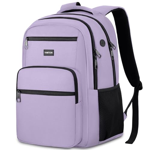 Image of YAMTION Laptop Backpack for Men, Black Backpack, School Backpack for Boys and Girls, Bookbag, Work Backpack (Purple, 15.6 inch)