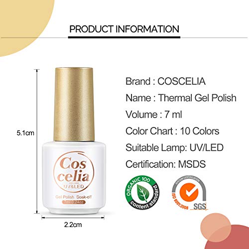 Coscelia UV Thermo Gellack Set 8pcs*7ml selbst auswählbar UV Nagellack Set UV Nagellack Temperaturwechseln Gel Nägel… – Bild 5