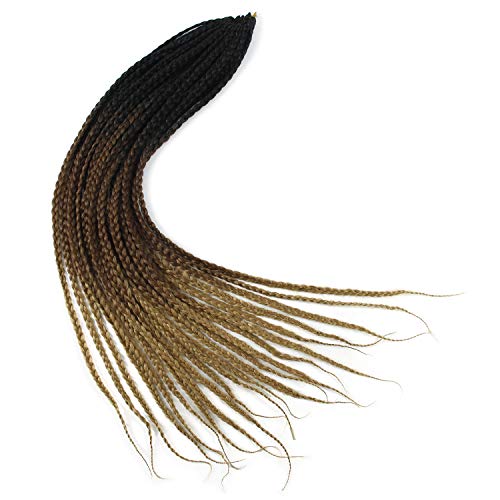 6 Packs Box Braids Crochet Hair Crochet Box Braids Pre-Looped Synthetic Hair Crotchet Box Braids Hair 22 Inch (Ombre Brown, 22Inch) … #TOP5